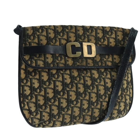 Christian Dior Trotter Canvas Shoulder Bag Navy Auth 104185 - Picture 2 of 16